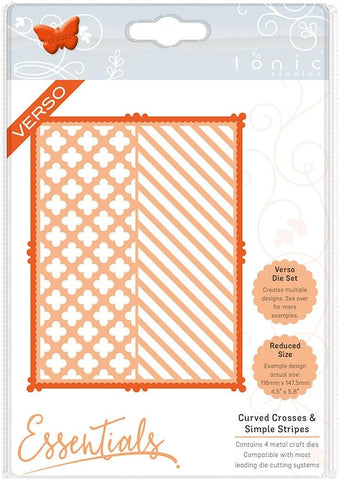 Curved Crosses & Simple Strips Verso Pannel Dies Set Tonic Studios 1444e