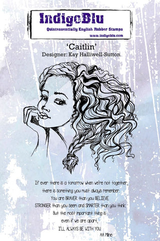 Caitlin Red Rubber Stamp By Kay Halliwell-Sutton IndigoBlu IND0155PC
