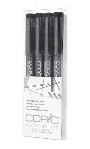 Copic Ciao Multiliner Set Black Fine Nib 0.03,0.05,0.1,0.3 By Copic .Too