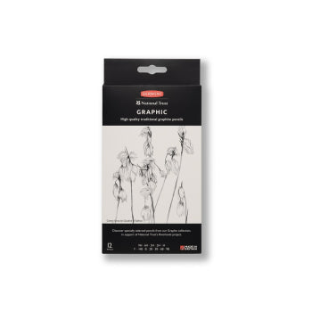 Graphite 12 Tin Pencils 9H - 9B National Trust Graphic Pencils Derwent