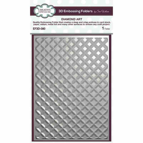 Diamond Art 3D Embossing Folder By Sue Wilson Creative Expressions EF3D-080
