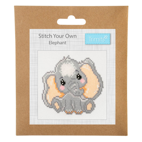 Elephant Cross Stitch Stitch You Own Kit By Trimits GCS114