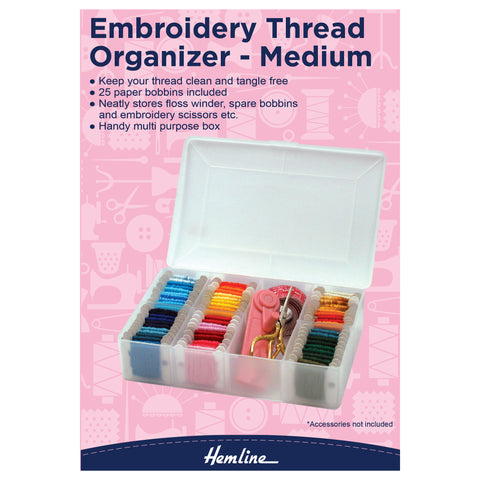 Embroidery / Cross Stitch Thread Organiser Medium Storage Box Hemline H3003/M