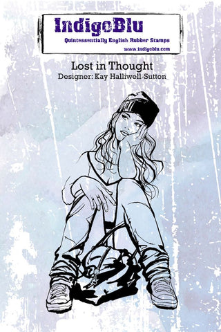 Lost in Thought Red Rubber Stamp By Kay Halliwell-Sutton IndigoBlu IND0132PC