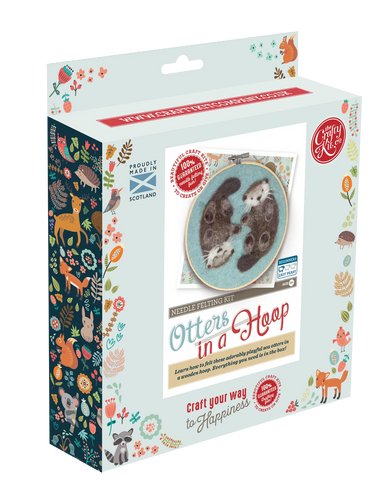 Otters in a Hoop Needle Felting Kit Crafting Kit The Crafty Kit Company CKC-NF-189