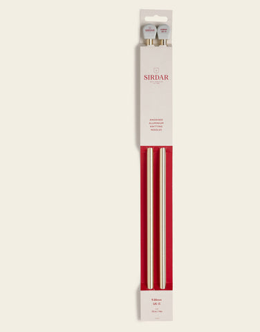 9.00mm Knitting Needles 35cm 14in Single Point Rose Gold Anodised Aluminium By Sirdar P003-35-0900
