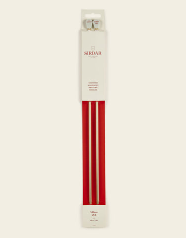 5.00mm Knitting Needles 40cm 16in Single Point Rose Gold Anodised Aluminium By Sirdar P003-40-0500