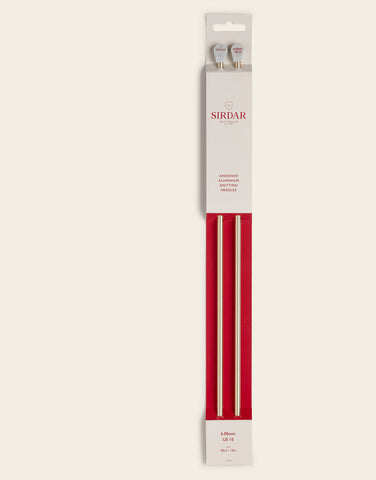 6.00mm Knitting Needles 40cm 16in Single Point Rose Gold Anodised Aluminium By Sirdar P003-40-0600