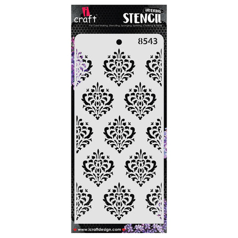 Fleur de Lys Design Layering Stencil 8543 DL 4"x8" Size by iCraft