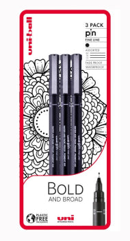 Fine Liner Assorted 0.9/1.0/1.2 Tip Bold and Broad Uni-Ball 238212787