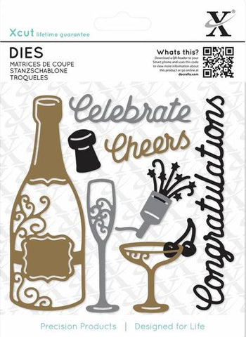 Champagne Celebrations Bottle 10pcs. Dies By Xcut from Docrafts XCU503284