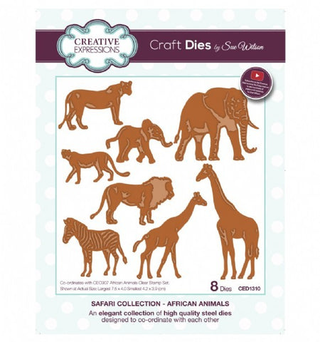 African Animals Safari Collection Dies Sue Wilson Creative Expressions CED1310