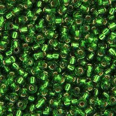 Green Silver Lined Miyuki Seed Beads 15/0 Approx 22g TRC361
