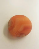 Natural Striped Agate Pendant, Flat Round, Dyed, Coral, 30x6mm, Hole: 1mm TRC424