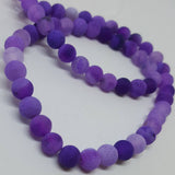 Natural & Dyed Weathered Agate Bead Strands Round Hot Pink or Purple 6mm Approx 65pcs TRC431