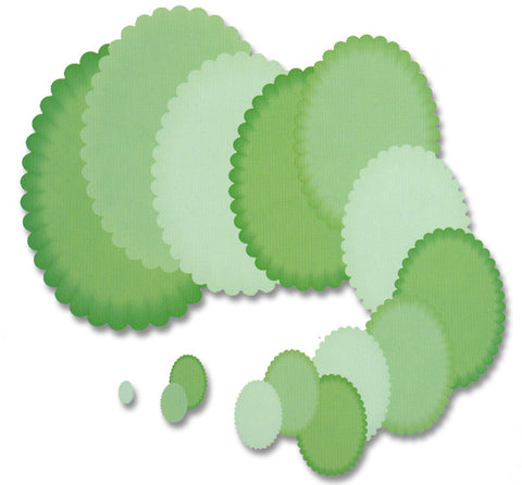 Presscut - Smaller Scalloped Oval Nesting Dies (15pcs) PCD79
