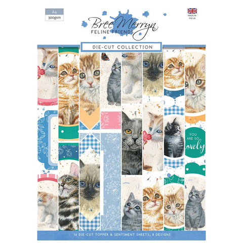 Bree Merryn Feline Friends Die Cut Collection A4 Pad 300gsm Creative World of Crafts BM1028