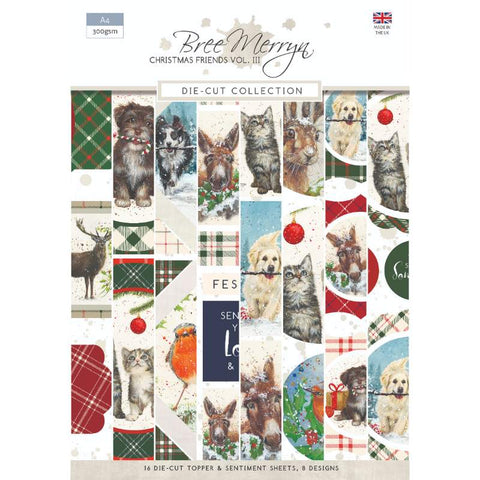 Bree Merryn Christmas Friends Vol 3 Die Cut Collection A4 Pad 300gsm Creative World of Crafts BM1080