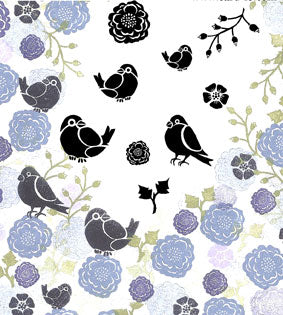 Bullfinches and Blooms Majestix Clear Peg Stamp Set By Card-io CDMABU-01