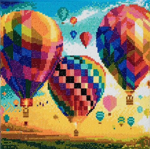 Hot Air Balloons, 30 x 30cm Crystal Art Kit By Craft Buddy CAK-A46