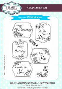Nasturtium Everyday Sentiments A5 Clear Stamp Set John Lockwood