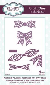 Filigree 3D Itty Bitty Bow Mosaic Finishing Touches Collection by Sue Wilson Creative Expressions CED1410