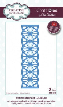 Jubilee Petite Striplet Collection Die By Sue Wilson Creative Expressions CED1619