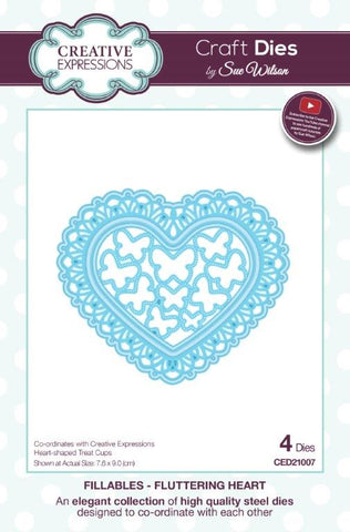 Fluttering Heart Fillables Die Sue Wilson Creative Expressions CED21007