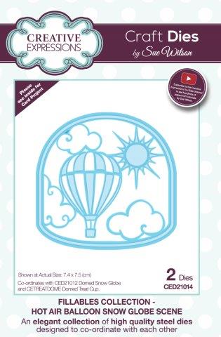 Hot Air Balloon Snow Globe Scene Fillables Collection Sue Wilson Creative Expressions CED21014