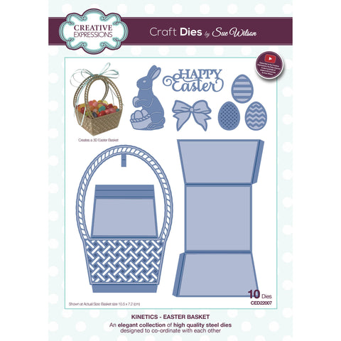 Easter Basket - Bunny Egg Kinetics Die Sue Wilson Creative Expressions Cutting CED22007