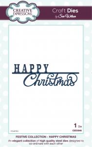 Happy Christmas Creative Expressions Craft Dies by Sue Wilson - Festive Collection CED3046
