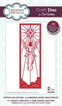 Illuminated Angel Mini Striplet Craft Dies Festive Collection by Sue Wilson Creative Expressions CED3059