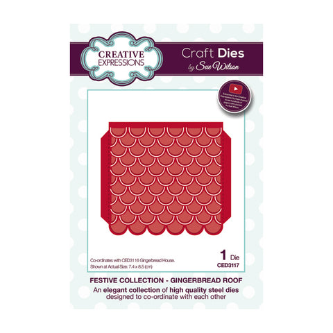 Gingerbread Roof Festive Collection Dies by Sue Wilson Creative Expressions CED3117