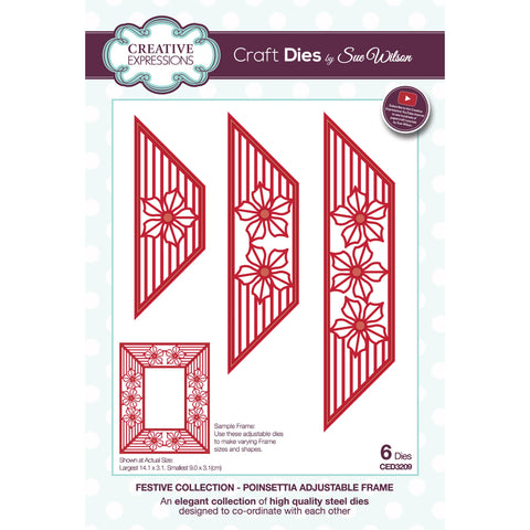 Poinsettia Adjustable Frame Festive Collection by Sue Wilson Creative Expressions CED3209