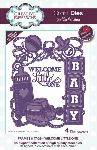 Welcome Little One Die Frames and Tags Collection By Sue Wilson Creative Expressions CED4348