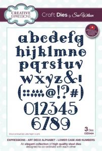 Art Deco Alphabet and Lowercase Numbers Expressions Dies By Sue Wilson Creative Expressions CED5424