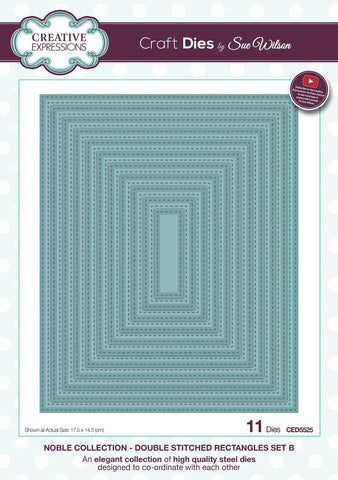 Double Stitched Rectangles Set B Noble Collection By Sue Wilson Creative Expressions CED5525