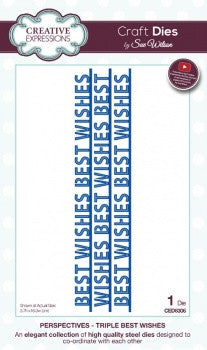 Triple Best Wishes Perspectives Collection Dies By Sue Wilson Creative Expressions CED8306