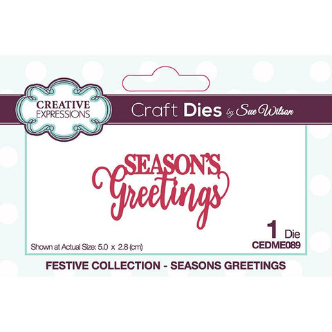 Seasons Greetings Christmas Festive Collection Die Sue Wilson Creative Expressions CEDME089