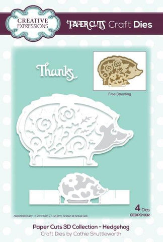 Hedgehog Paper Cuts 3D Collection Craft Dies By Cathie Shuttleworth Creative Expressions CEDPC1032