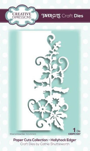 Hollyhock Edger Paper Cuts Collection Die By Cathie Shuttleworth Creative Expressions CEDPC1057