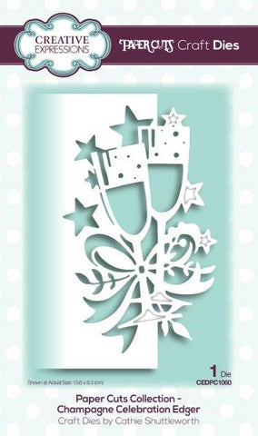 Champagne Celebrations Edger Paper Cuts Collection Die By Cathie Shuttleworth Creative Expressions CEDPC1060