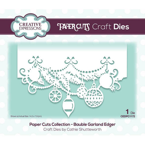 Bauble Garland Edger Paper Cuts Collection Craft Die By Cathie Shuttleworth Creative Expressions CEDPC1172