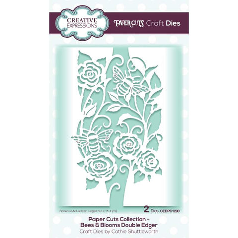Bees & Blooms Double Edger Paper Cuts Collection Die By Cathie Shuttleworth Creative Expressions CEDPC1200