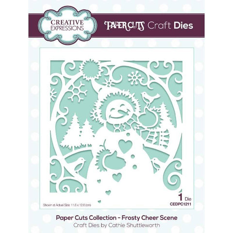 Frosty Cheer Scene Paper Cuts Collection Craft Die By Cathie Shuttleworth Creative Expressions CEDPC1211