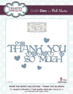 Thank You So Much From The Heart Collection Dies by Phill Martin Creative Expressions CEDPM1002