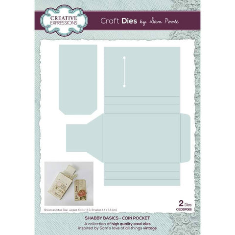 Coin Pocket Shabby Basics Die By Sam Poole Creative Expressions CEDSP006