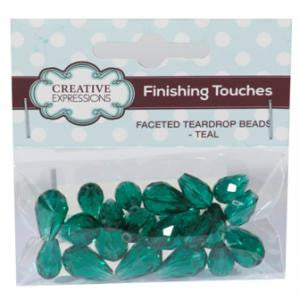 Faceted Teardrop Beads Teal By Creative Expressions