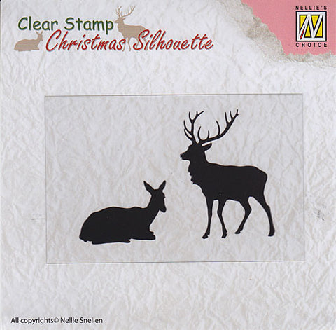 Reindeer Christmas Silhouette Clear Stamps Nellie Snellen CSIL001