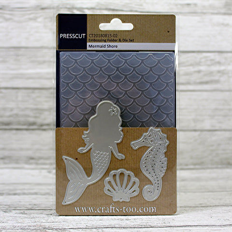 Mermaid Shore Die and Embossing Folder Set By Presscut from Crafts Too CT20180815-02